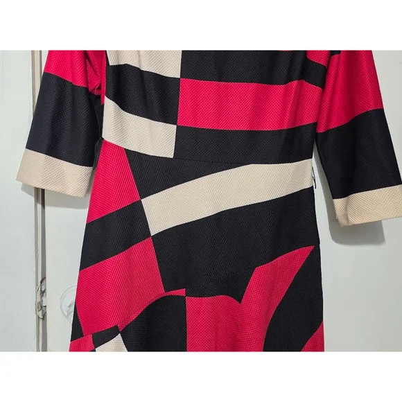 Women's Maison Tara‎ Dress Size 10 Red Black - Picture 3 of 7